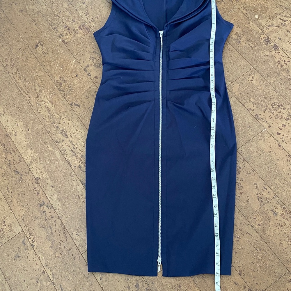 Joseph Ribkoff Navy Sleeveless Zip-Up Midi Dress Size 10 - Picture 16 of 16